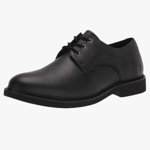 Hush Puppies Black Oxford Shoes with Textured Leather